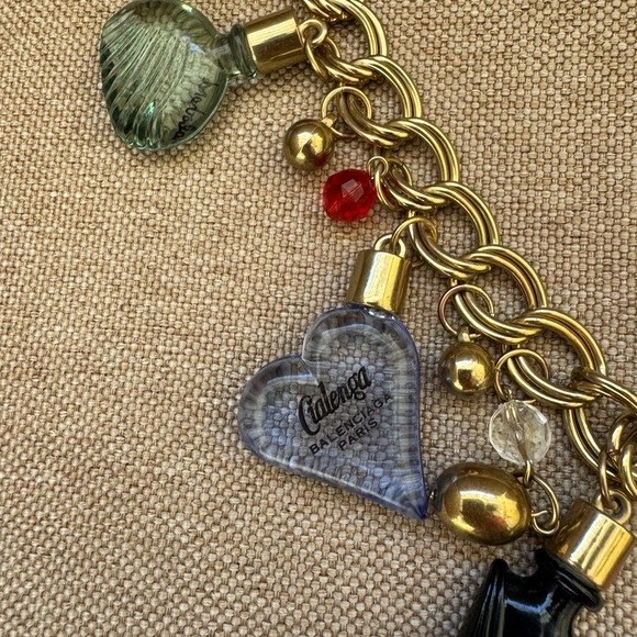 Vintage Balenciaga x Caron Perfume Bottle Necklace Rare Gold 1970s - Picture 5 of 8